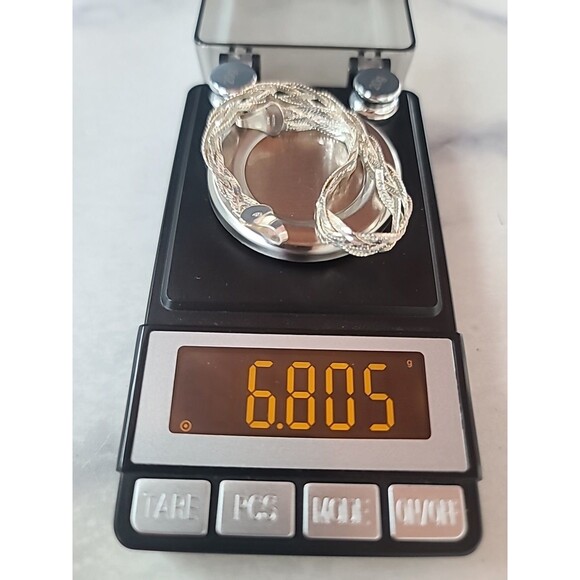 Mexican 925 Sterling Silver Braided Chain Bracelet Vintage - Picture 10 of 10